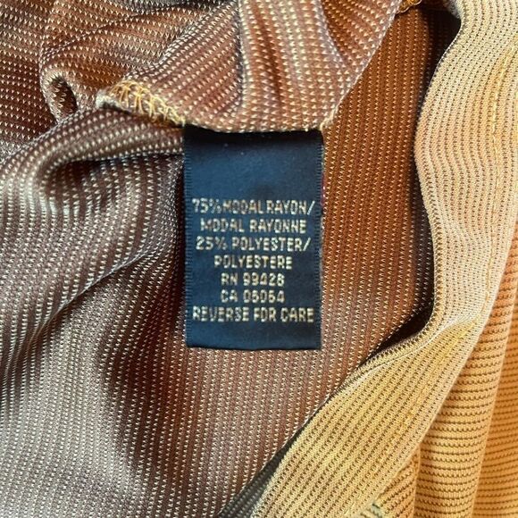 Men’s Bugatchi gold V-neck shirt sz L - Picture 5 of 5